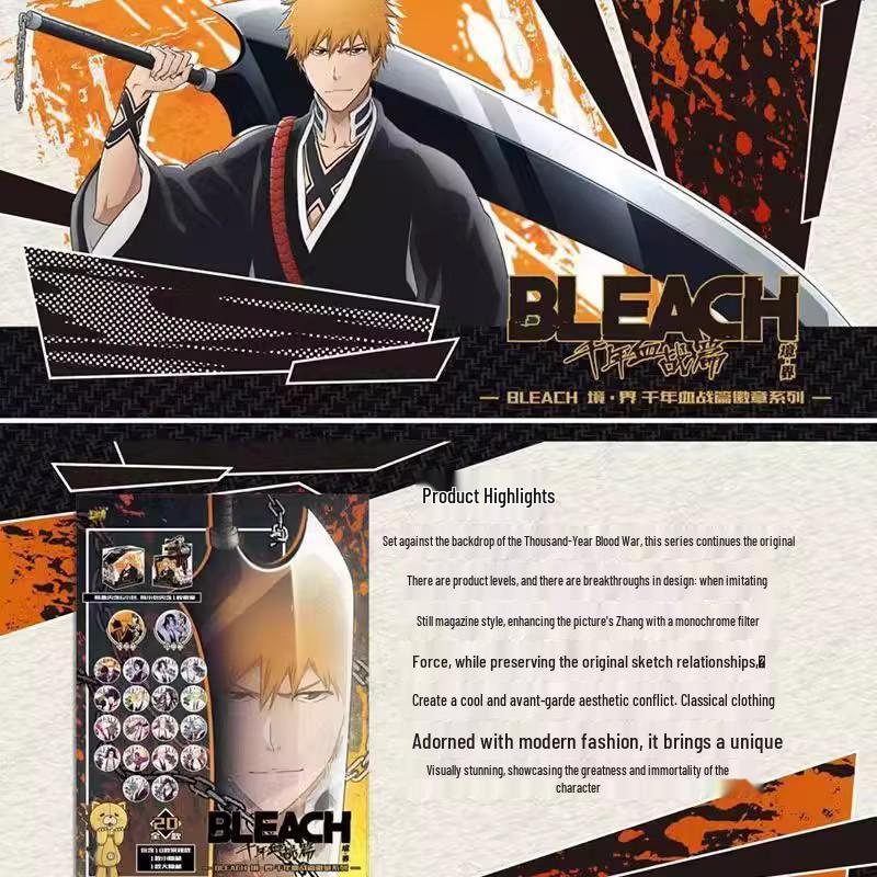 Kayou Bleach: Thousand-Year Blood War Ichigo Kurosaki Tinplate Badge Blind Box
