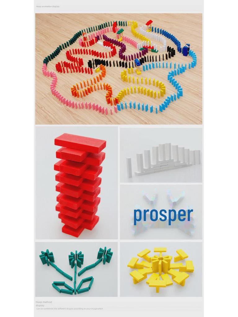 1000dílná sada domino kostek z masivního dřeva: Vzdělávací stavební bloky pro děti