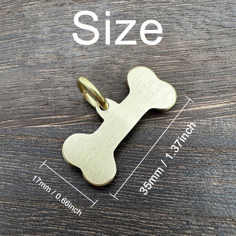 Neues Knochen-Personalisierter Hundemarke Name Haustier-ID-Tag Massives Messing Haustiere Anti-Verlust-Marke Welpenzubehör Hunde Halsband Kundenspezifisch Graviert