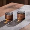 Elegant Heat-Resistant Glass Tea Cup with Wood Card - Perfect for Home Use and Guest Reception