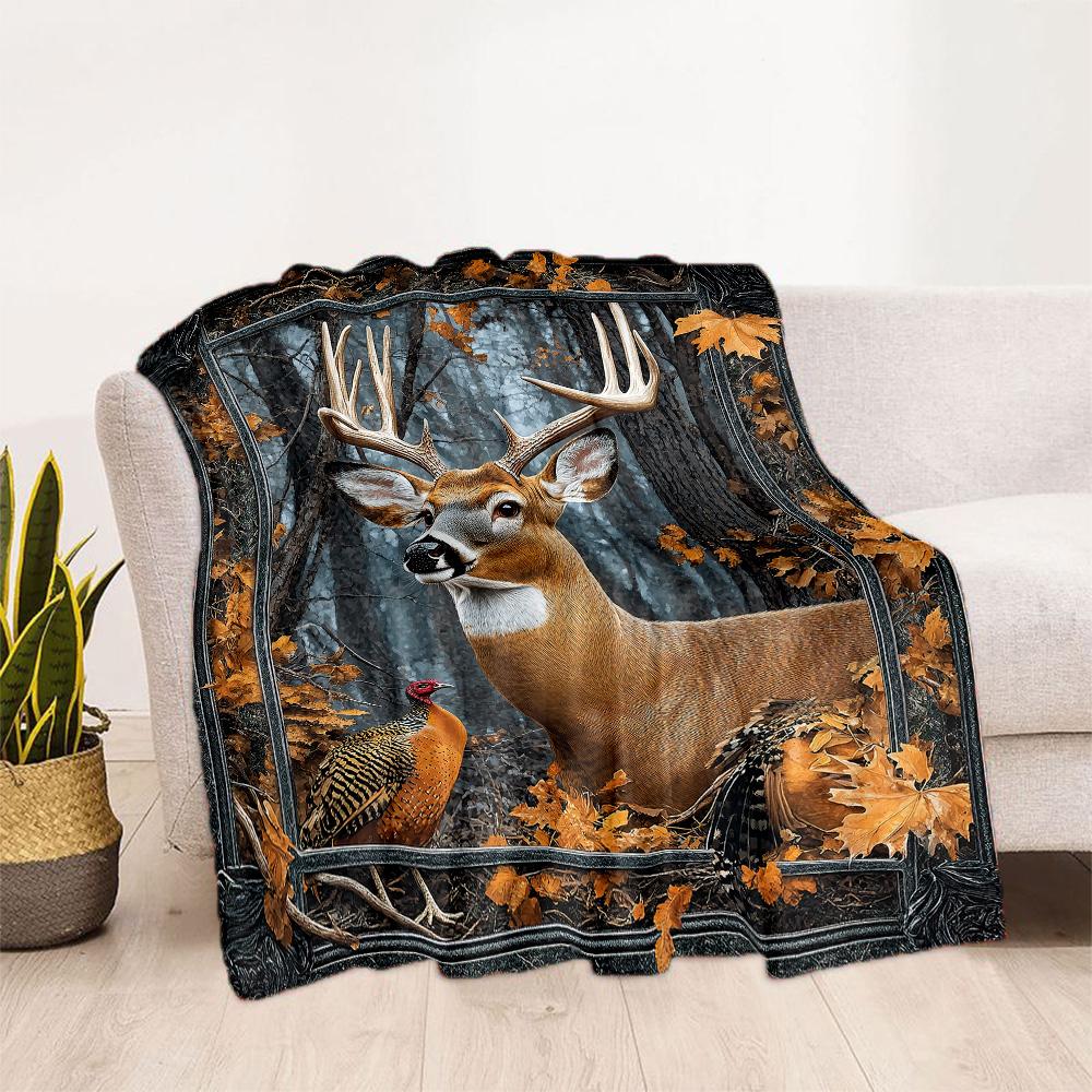 Deer Blanket Soft & Cozy Great for Office Livingroom Sofa All-Season Use Digital Print Perfect Gift for Relatives and Friends