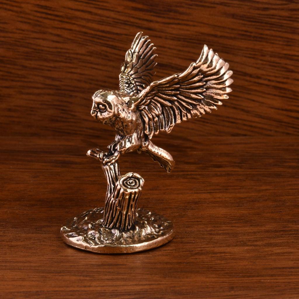 Vintage Eagle Figurine Copper Bird Statue Miniature Sculpture Ornament Office Desk Animal Decoration Home Decor Handmade Craft