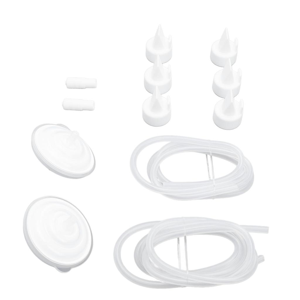 Příslušenství k odsávačce mateřského mléka Ochrana proti zpětnému toku Silikonové hadičky Konektory Bílé ventilky s kachním zobáčkem pro prsa