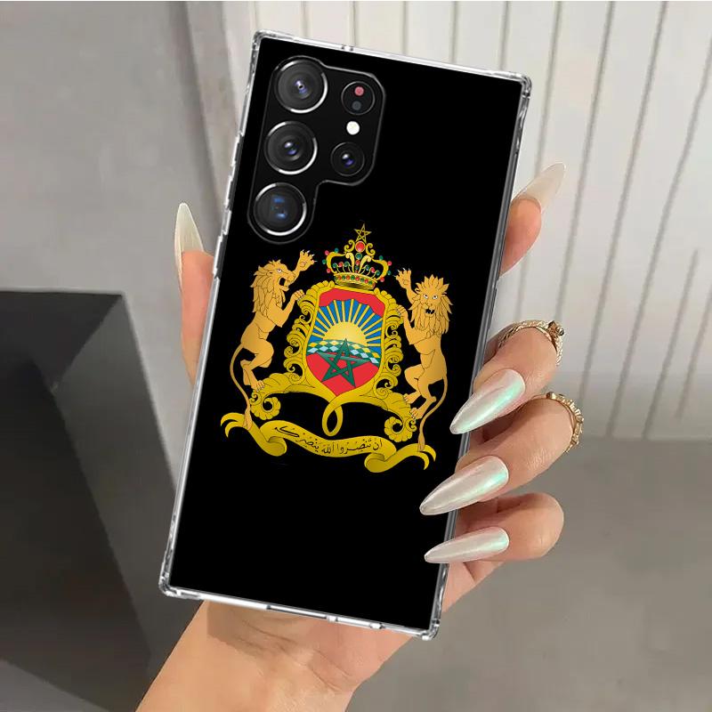 Morocco Flag Phone Case for Samsung Galaxy S25 S24 S23 Ultra S22 S21 Plus S20 FE S10 + S10E S25U Soft Print Shell S24 S23 S22 S2