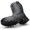 Black Leather Boots Men Steel Toe Shoes Waterproof Men Mining Boots Safety Shoes Puncture-Proof Safety Boot for Engineers Work