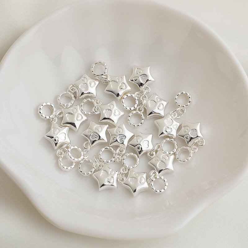 

14K Gold-Filled Heart & Pentagram Gear Bail Pendant with 3D Star Charm