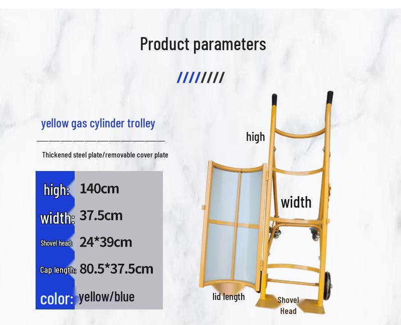 Thickened Oxygen Acetylene Gas Cylinder Hand Truck with Protective Cover and Effort-Saving Design, 40L Capacity.