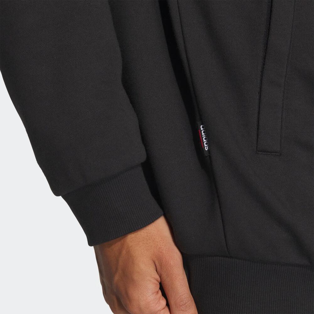 Adidas Solid Color Stand Collar Zip Casual Long Sleeve Jacket Men Jackets Black JJ0423