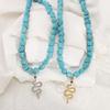Bohemian Style Evil Eye Turquoise Necklace Irregular Beaded Choker Western Fashion Jewelry For Women Trendy Accessory