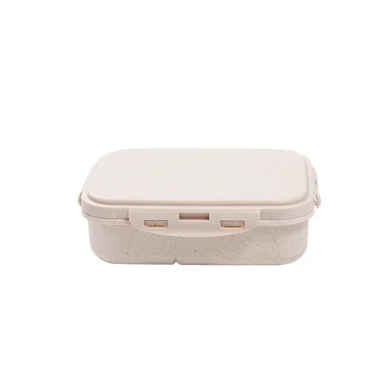 Wheat Straw Lunch Box Microwavable Tableware Students Adult Multi Grids Lunch Boxes Insulation Keep Fresh Leakproof Storage Box