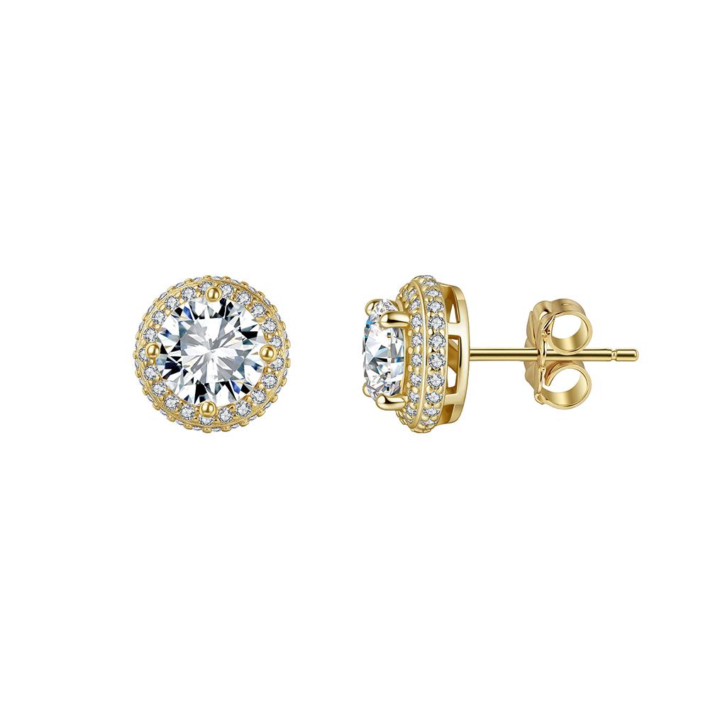 ORSA JEWELS 925 Sterling Silver Stud Earrings with D Color VVS Moissanite Diamand Elegant and Timeless Jewelry for Women MOE11