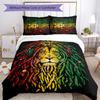 Rastafari Lion of Judah 3pcs Bedding Set Duvet Cover Closure Includes 1 Duvet Cover & 2 Pillowcases for All Seasons Bedroom Home Dorm Decor