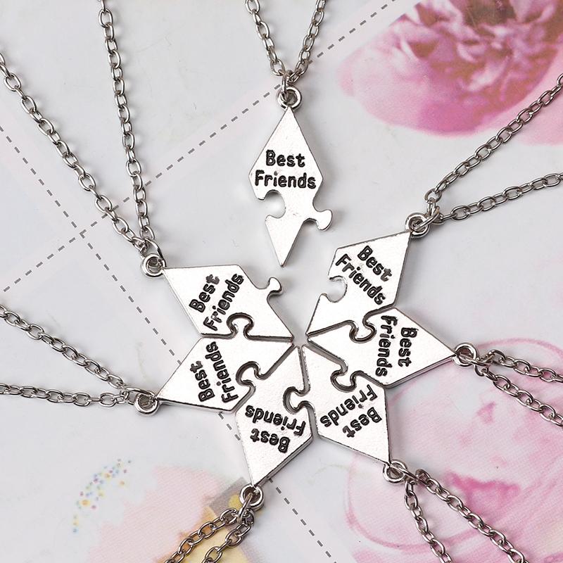 7 Piece Set Of Best Friend Sisters Good Friend Necklace Bff Friendship Pendant Word Ladies Jewelry Gift Necklace 2020