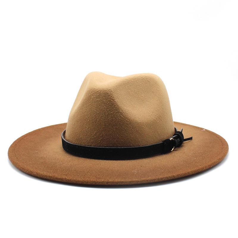 Распыляемая краска Постепенное изменение цвета Шляпа-цилиндр Джаз Мужчины и Женщины Шерстяной Высокий цилиндр M（56-58cm）