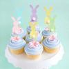 5/10pcs Cute colorful Rabbit Cupcake Toppers Happy Easter Bunny Cake Topper Kids Birthday Party Favors Easter Cake Decorations