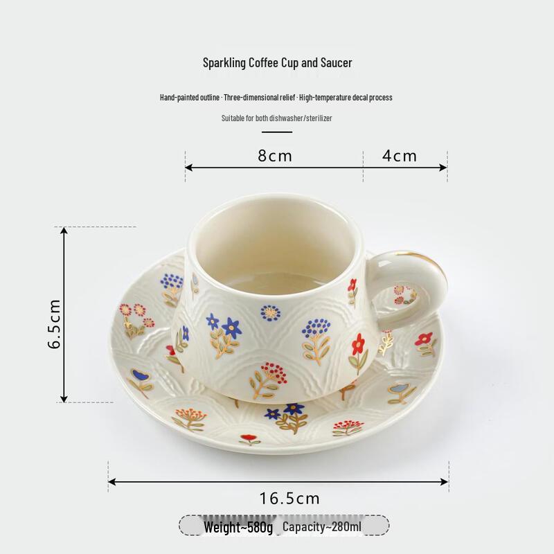 Yiceng Ceramic Coffee Cup and Saucer