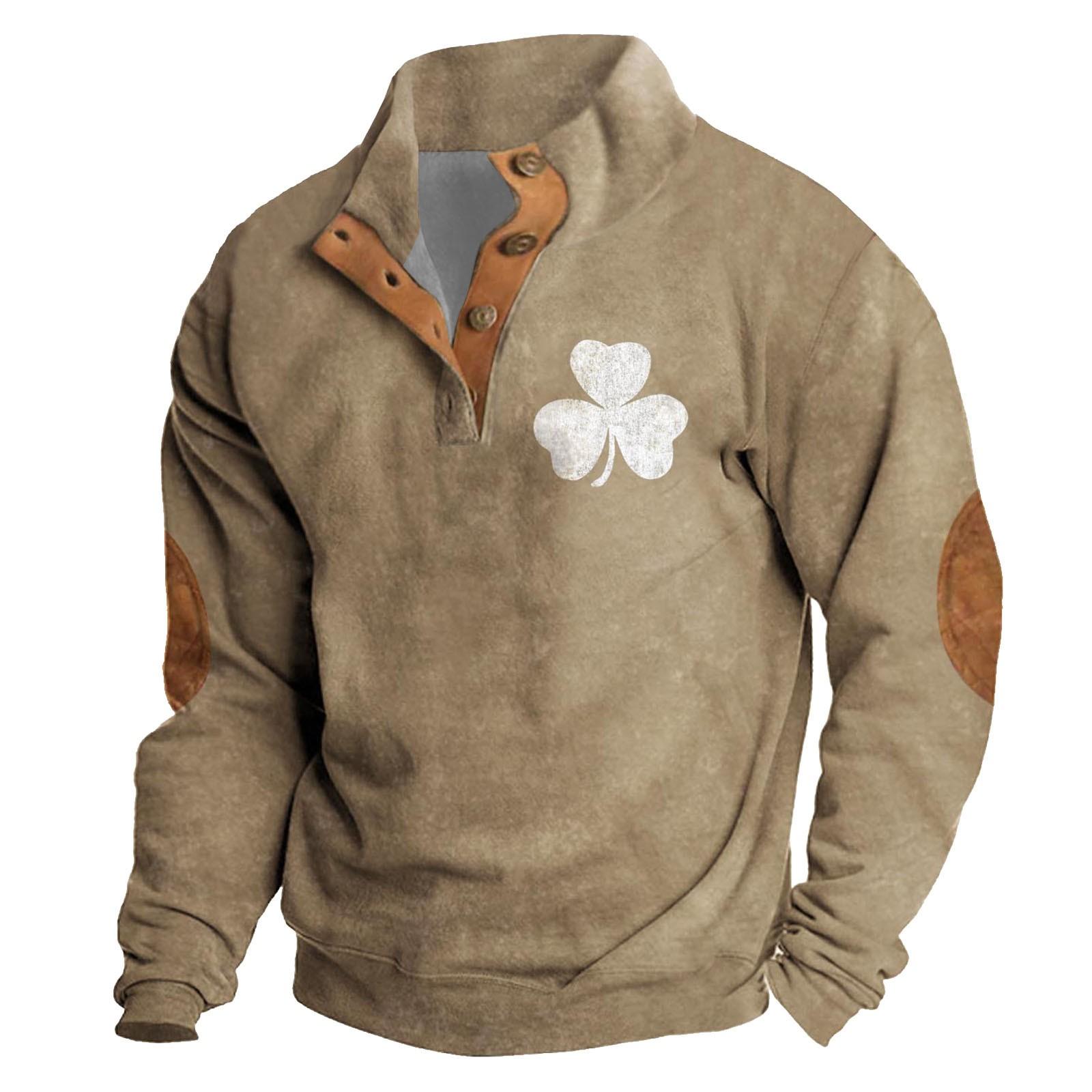 

Spring Men s Standing Collar Sweatshirt Is Outdoor Casual Sweaters Tops XXXXXL хакі