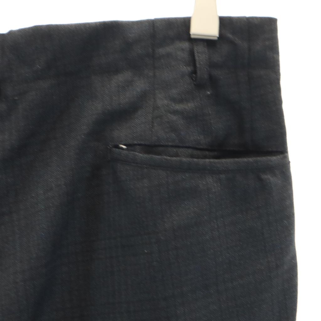 70s Vintage Glen Check Pattern Tack Slacks Pants Dark Gray Men's Used