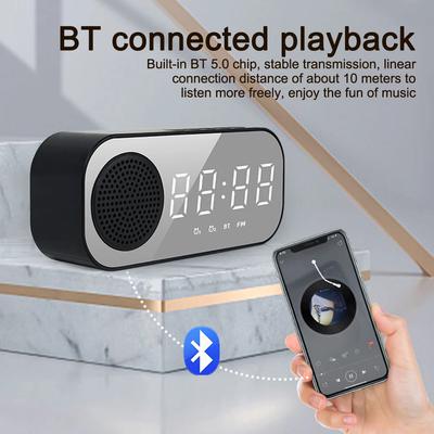 Wireless Bluetooth Speaker Digital Alarm Clock Support TF FM Radio Sound Box Bass Subwoofer Boombox Desktop Music Player