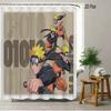 Dragon Ball Z Majin Buu (Fat Buu) Cheerful Pose Scene 2D Print Waterproof Shower Curtain, Vibrant Solid Purple Background With P