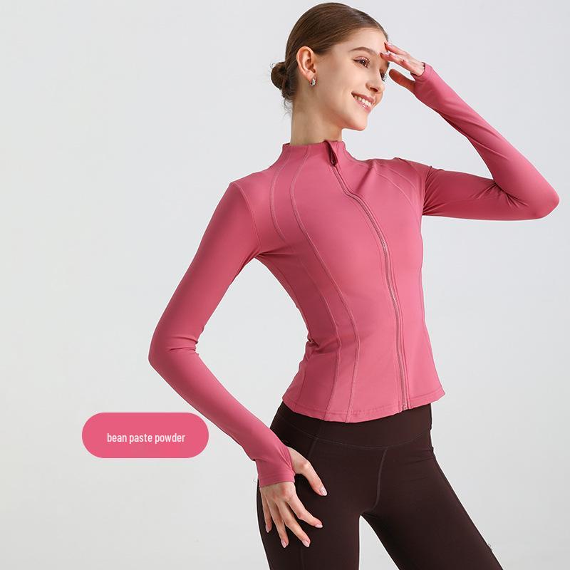 Women's Slim Fit Quick-Dry Zip-Up Yoga Top - Long Sleeve & Bare Feel