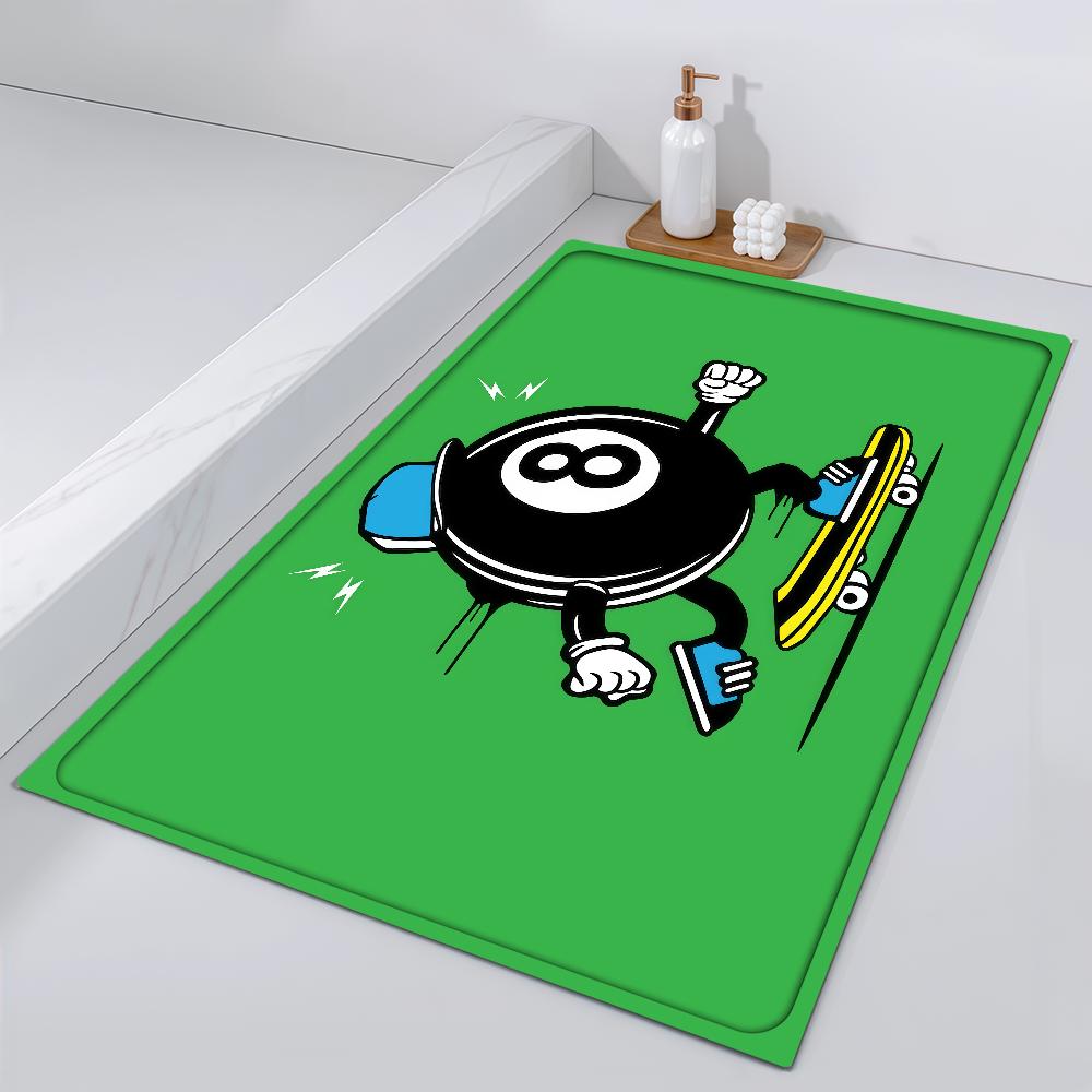 Black Billiards Door Mat Ball No Bedside Entrance Bath Floor Decoration Corridor Door 8 Mat Carpet Game Living Room Balcony