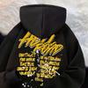 Oversized Hoodie Men Women With Retro Graffiti Letter Print Warm Fleece Lined Loose Fit Streetwear Sweatshirt
