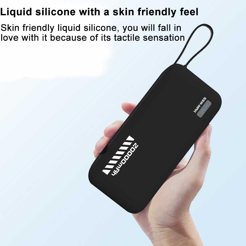 Shockproof Silicone Case For CUKTECH CP25 20000mah 55W Power Bank Dustproof Protective Power Bank Case Built-In Cable Storage