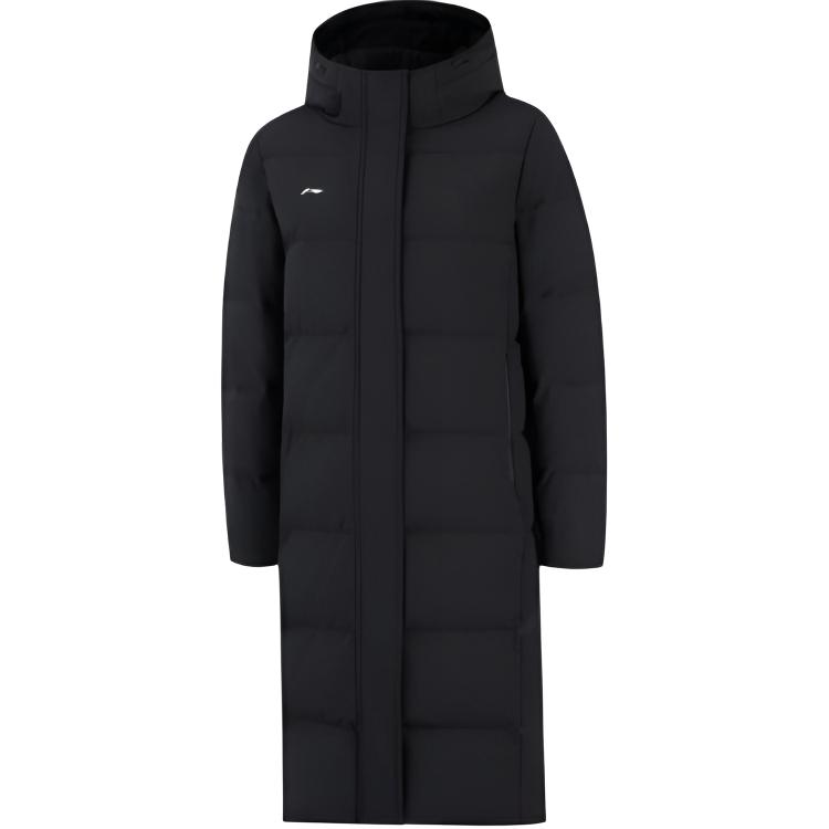 Li Ning Down Jackets Women s Black Hooded Thickened AYMV348-3 2XL