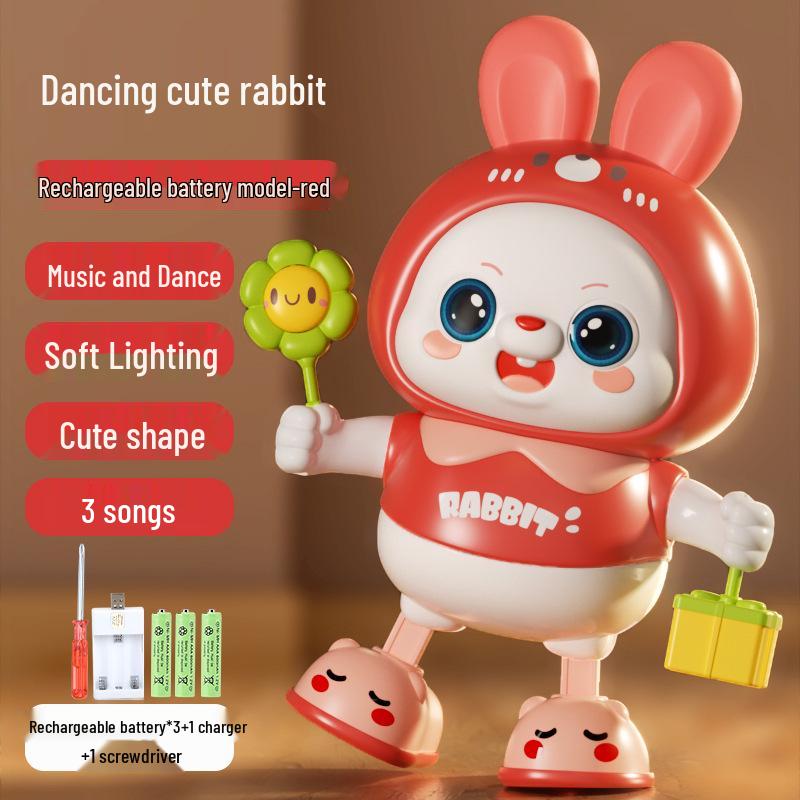 Jouet Lapin Dansant Électrique pour Bébés: Encourage à Soulever, Rouler, Ramper avec Son et Mouvement