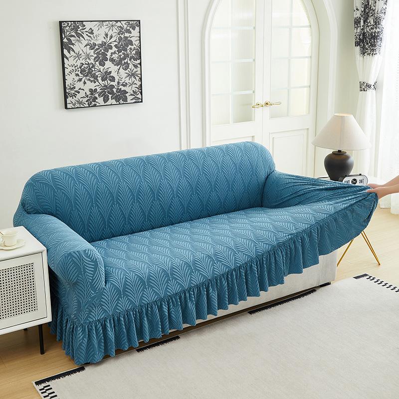 New Skirt Sofa Cover Living Room Elastic All Inclusive Jacquard Sofa Protective Cover Anti Slip And Cat Scratch Couch Covers
