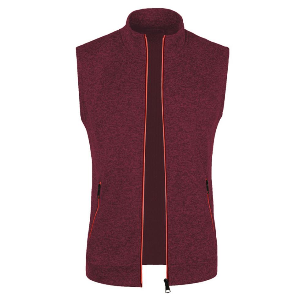 Men Fashion Solid Color Slim Fit Sleeveless Jacket Zipper Tank Tops Cardigan Knitwear Casual All-match Coat