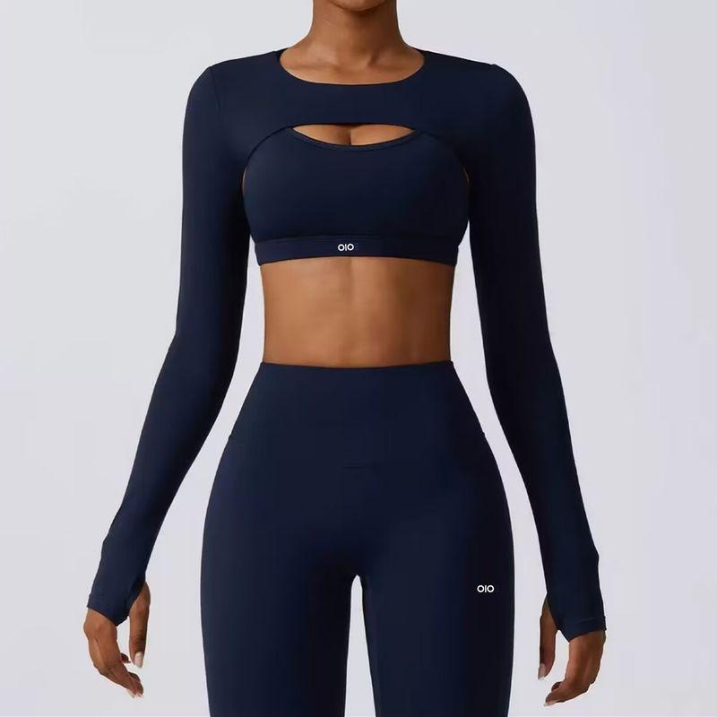 Oiob Outdoor Sports Long Sleeves Shawl Yoga Clothes Women's Nude Feel Thin Fitness Clothes Tops Running Blouse Autumn