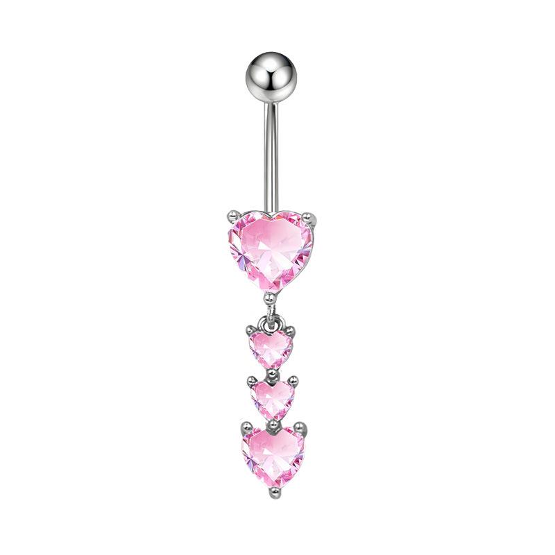 Gaibei Heart-shaped Bow Navel Ring - European & American Trendy Style Belly Button Jewelry