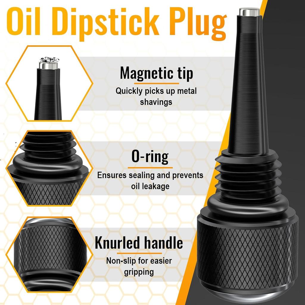 Ecocstm 55201 Magnetic Oil Dipstick for Inverter Generators | Compatible with Predator/Wen/Yamaha, Aluminum Generator Magnetic Oil Dipsticks with O