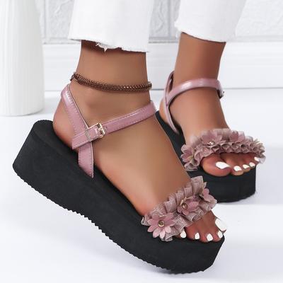 Sandálias plataforma femininas de verão, moda, bico aberto, sandálias femininas casuais, cunhas, ao ar livre, plus size, sapatos de plataforma femininos, zapatos