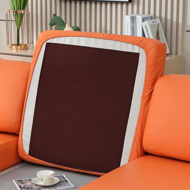 

Чехол на подушку сиденья из цельной кожи для дивана, водонепроницаемый, 3-4-местный, Г-образный, с защитой от царапин от кошек, чехол для мебели, нескользящий Headrest cover S 1pc оранжевый