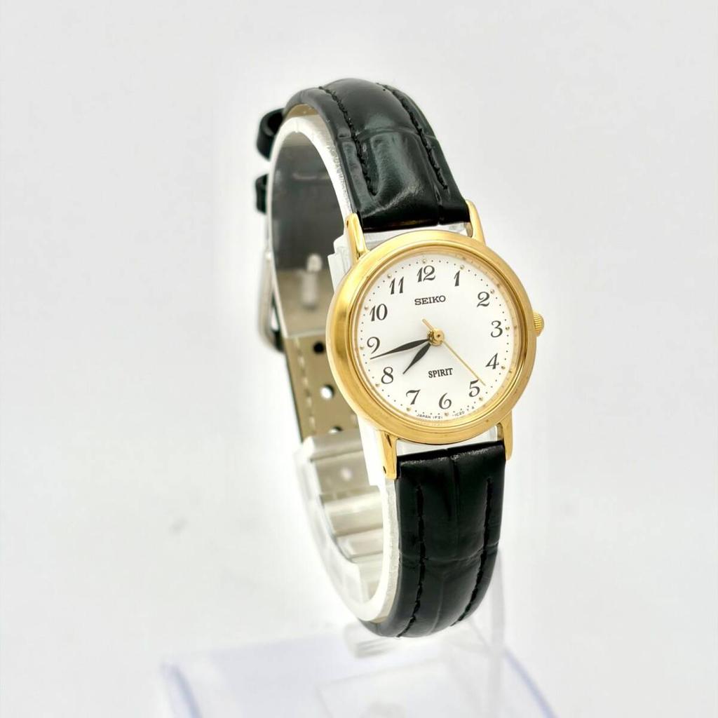 SEIKO Spirit Ladies Watch Gold 385333 New Strap [New Battery] 1F21-0H70