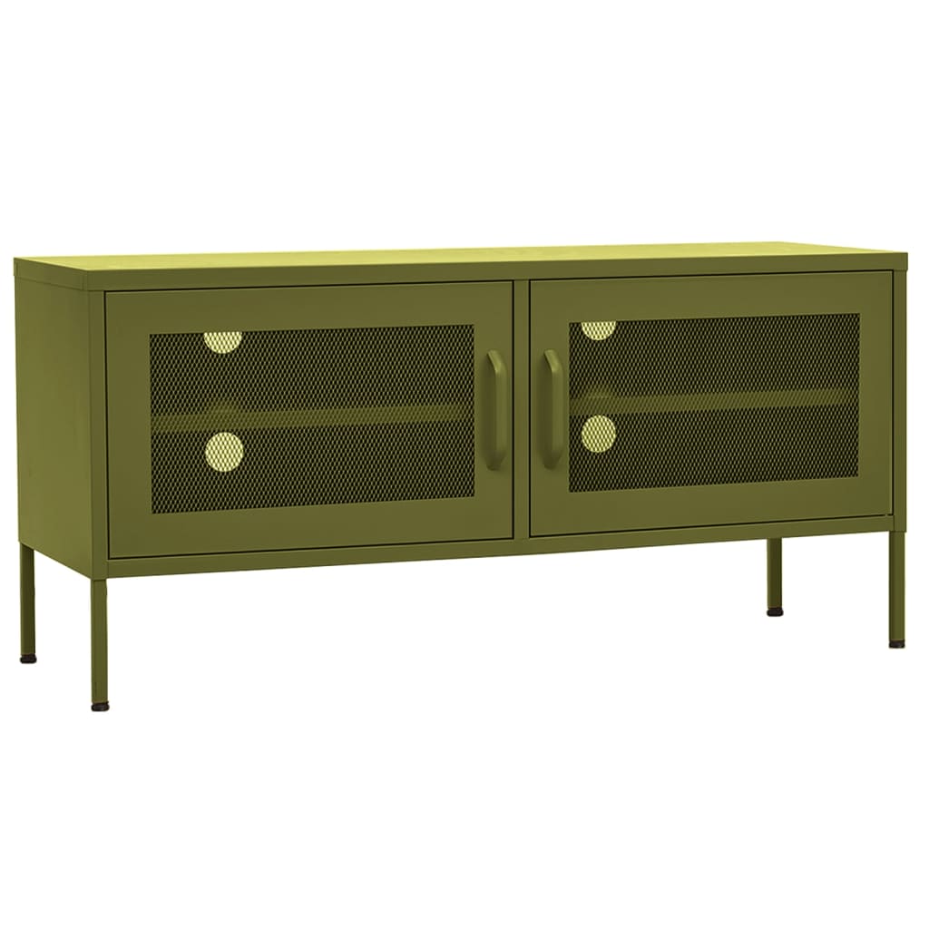 TV Stand Cabinet, Olive, 105X35X50 Cm, Steel