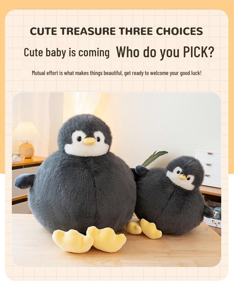 Penguin Dango Pillow Plush Toy - Large, Round, and Comforting Backrest Doll