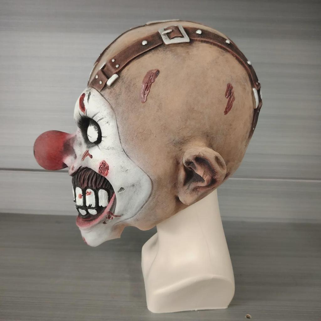 Cross-Border Halloween Clown Horror Latex Mask for Escape Room & Haunted House Atmosphere