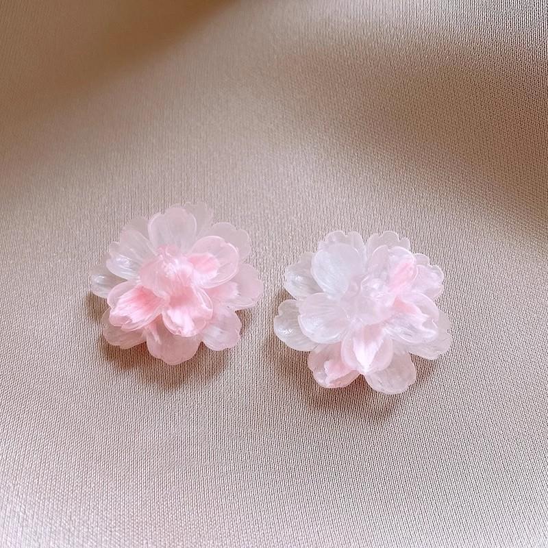 Цветочные серьги-гвоздики из смолы, пастельные цветочные серьги на лето, милый и минималистичный стиль PD2456 розовый