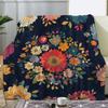 Multicolored flower pattern Flannel printed blanket suitable for all seasons suitable for living room office sofa and travel
