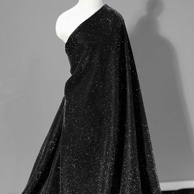 100x140cm Diamant Glitzer Samt Sternenstoff zum Nähen von Kleidern Weich und Glatt Gewebt Nicht Elastisch pro Halben Meter