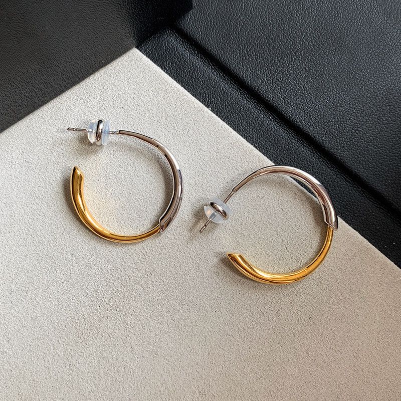 Contrast Color Bow Female Niche Design Best Selling Gold and Silver Gold and Silver Color Matching