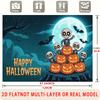 Party Backdrop Halloween Moon Flat Spanish Scary Skeletons Pumpkins Birthdays Showers Photo Background Decor Front Door Decor