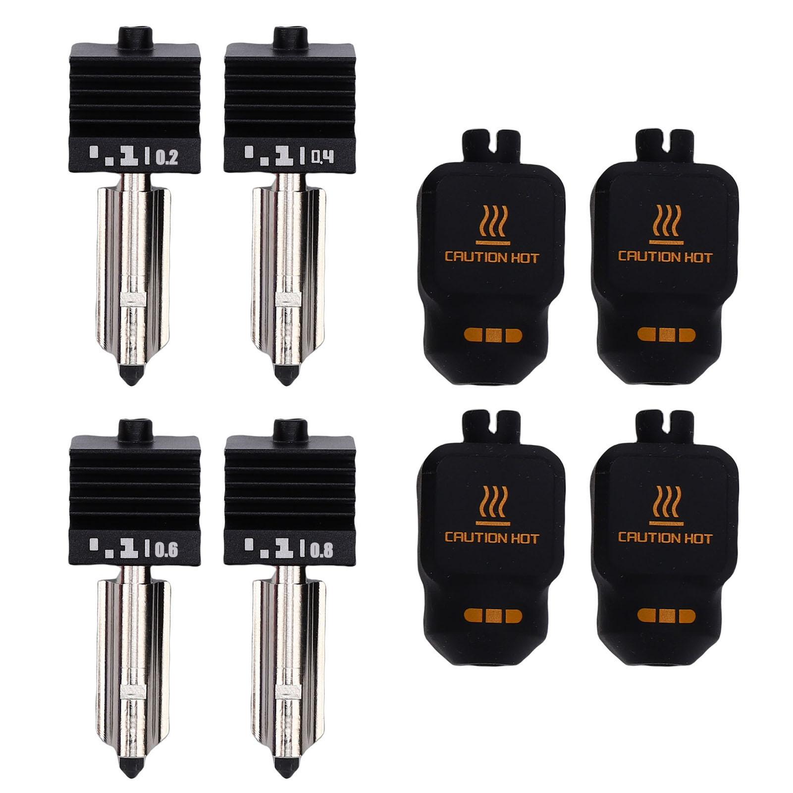 

4 Pcs Hotend Replacement for Bambu Lab P2S H2D H2S H2C 3D Printer 0.2 0.4 0.6 0.8MM Hotend Set with Silicone Sleeve