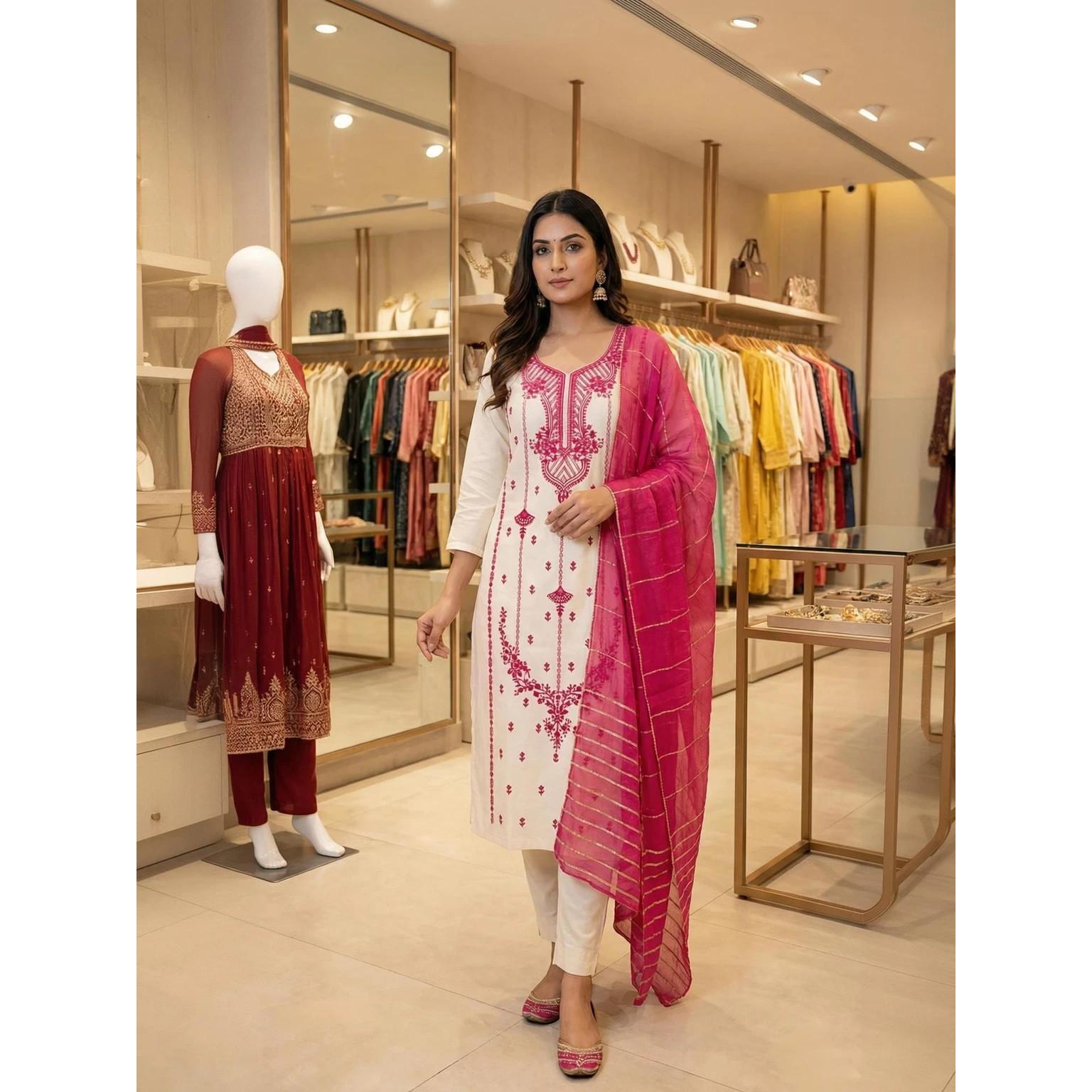 Party Wedding Wear Kurti Pant Dupatta Set Indian Pakistani Designer Kurta Set