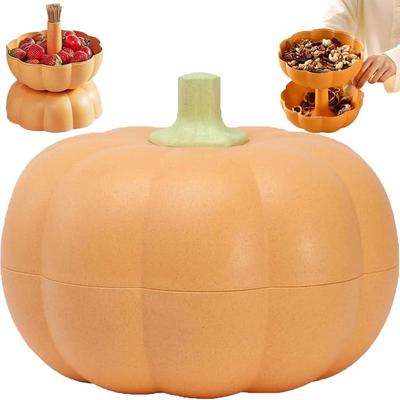 Double Layer Pumpkin Snack Holder Fresh-keeping Serving Container Shopping