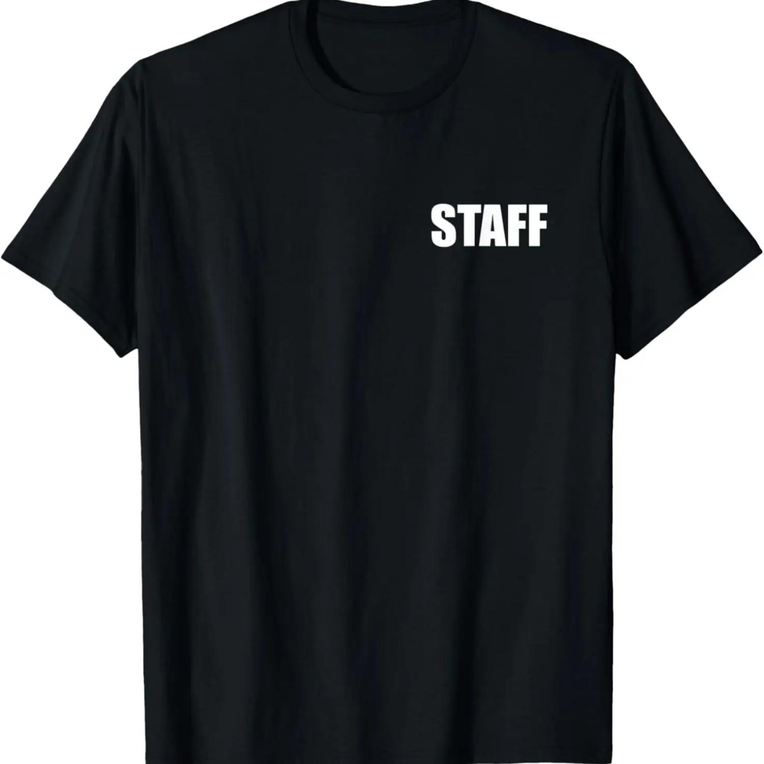 Staff Employee, Event Staff (Front and Back Print), White T-Shirt S чёрный
